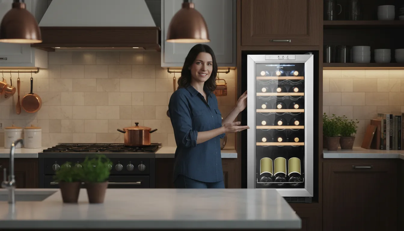 Adega climatizada integrada na cozinha