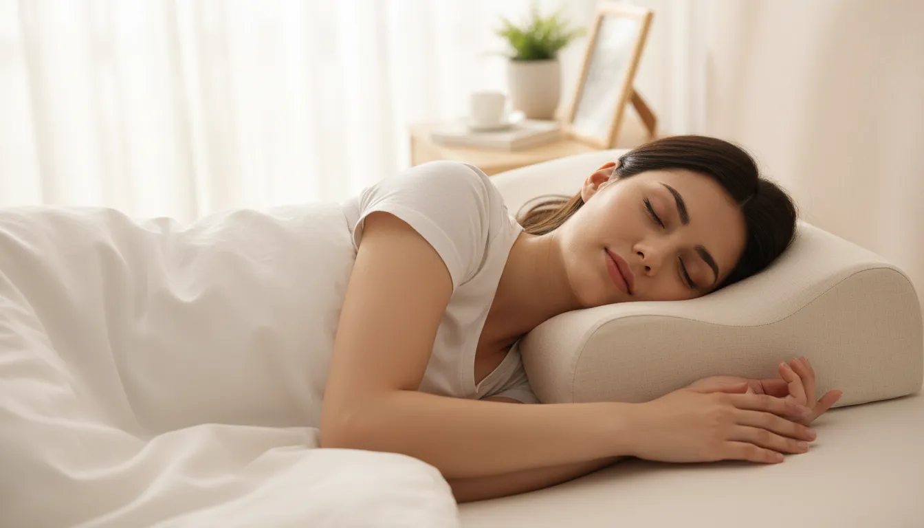 Travesseiro com suporte cervical e alinhamento postural