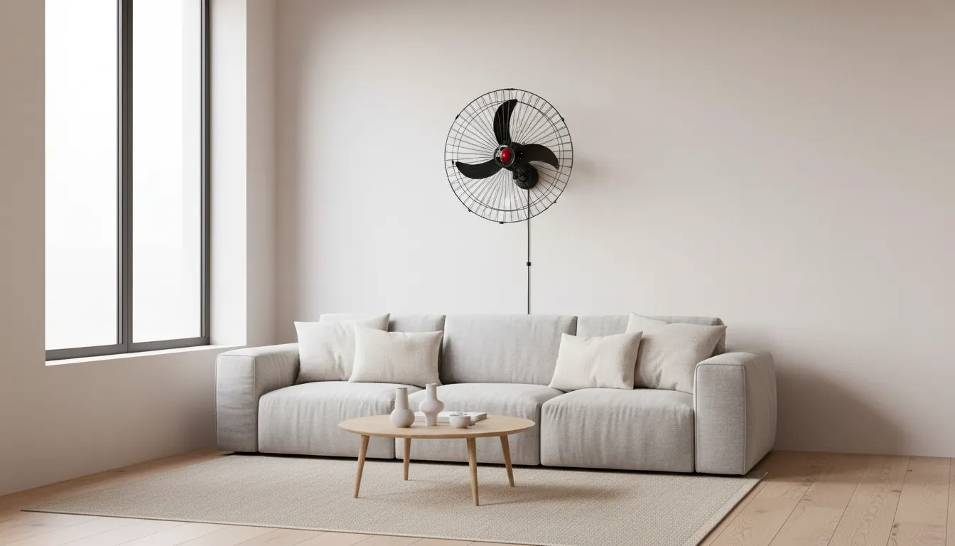 Ventilador de parede funciona bem em pé direito de 4 metros?