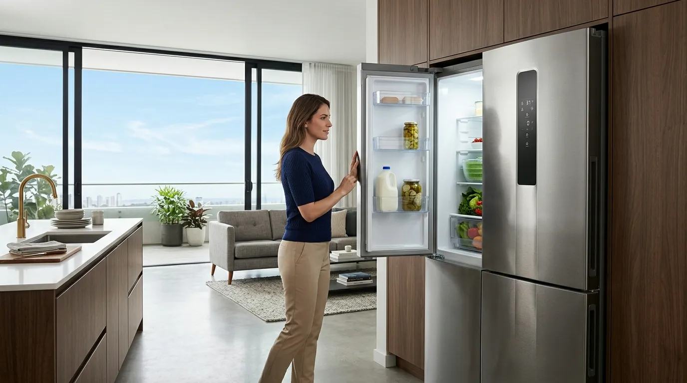 geladeira inox com economia de energia e dispenser inteligente