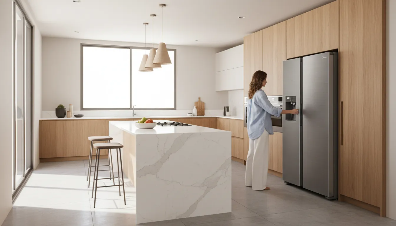 Geladeira inox compacta para casal ou kitnet